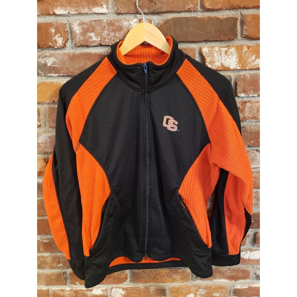 Know Wear  Oregon State Beavers women's orange black full zip jacket. Size M